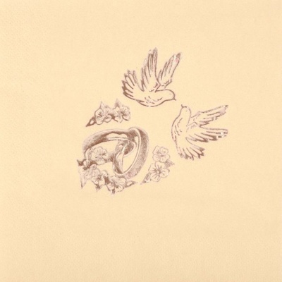 Paper Design Svatební ubrousky se zlatým potiskem krémové 33x33cm