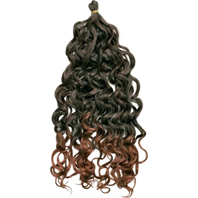 Africké Vlasy Hawaii Curls brčky vlnité hnedá ombré T6/33 Crochet Braids : 55cm 90g