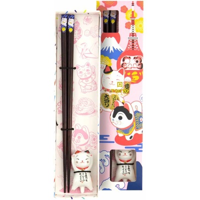 Tokyo Design Studio Dárková sada jídelních hůlek Lucky Cat