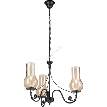 Brilagi - LED Пендел COTTAGE 3xE14/40W/230V черен/кафяв (BG1512A)