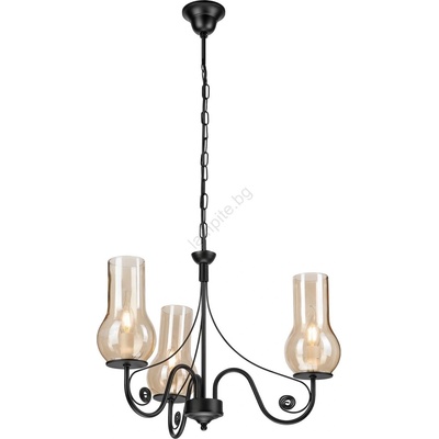 Brilagi - LED Пендел COTTAGE 3xE14/40W/230V черен/кафяв (BG1512A)