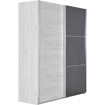 Matis Гардероб с плъзгащи врати ap 180 см снежен дъб / антрацит