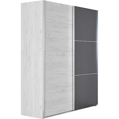 Matis Гардероб с плъзгащи врати ap 180 см снежен дъб / антрацит
