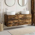 vidaXL Комплект мебели за баня 3 бр. Опушен дъб 49, 5 x 44, 5 x 65, 5 см (3405959)