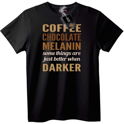 NOONEBRAND Тениска Кафе, Шоколад, Меланин - 2XL, Black