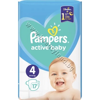 Pampers Пелени Pampers Active Baby Maxi, 17-Pack, p/n PA-0200324 - Пелени за еднократна употреба за бебета с тегло от 9 до 14 kg (PA-0200324)