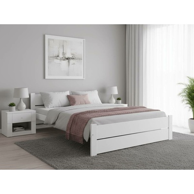 Textilomanie Ikaros Double bílá s lamelovým roštem s matarcí Deluxe 10 cm