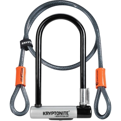 Kryptonite Kryptolok D Lock with Kryptoflex Cable Sold Secure Gold - Black/Silver