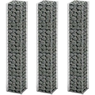 zahrada-XL Sada gabionů 3 ks pozinkovaný drát 25 x 25 x 150 cm