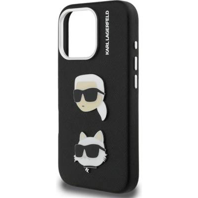 CG Mobile iPhone 16 Pro KARL LAGERFELD GRAINED PU K&CH HEADS Силиконов удароустойчив протектор за телефон 3D, ЧЕРЕН KLHCP16LPSFDHPK (KLHCP16LPSFDHPK)