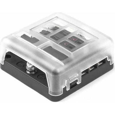 Distribuční blok - 6 pojistek, kladný i záporný pól /pojistkový držák/ – Sleviste.cz