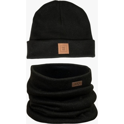 Doke Set čepice a nákrčník z pleteniny ed black