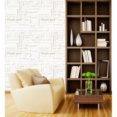 DIMEX ART Луксозна флизелинова тапета кремеви текстове