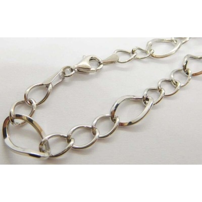 Klenoty Budín Dámský mohutný zlatý náramek z bílého zlata 585/2,34gr 18,50cm HK7109