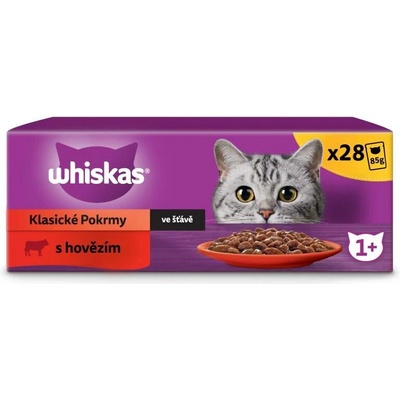 Whiskas s hovězím masem ve šťávě 28 x 85 g
