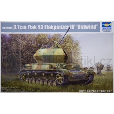 Trumpeter slepovací model German 3.7cm Flak 43 Flakpanzer IV Ostwind 1:35