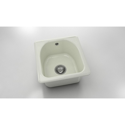 FAT Кръгла мивка Classic 217, Polymer marble, 02 Полярен гранит, с включен сифон