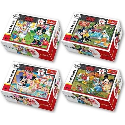 Trefl 54069 Mickey a Minnie mini 4 x 54 dílků