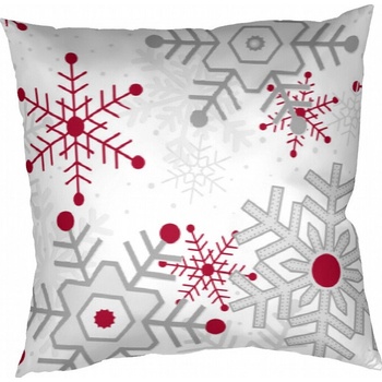 Dadka bavlna Snehové vločky sivá 40 x 40 cm