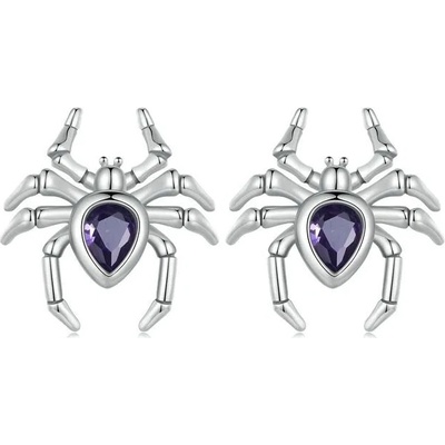 Grace Silver Jewellery stříbrné náušnice Pavouk Halloween E-BSE891/156 stříbrná