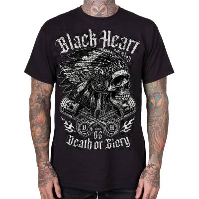 Black heart мъжка мотоциклетна тениска BLACK HEART - HURON - Black - 20357