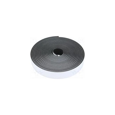Páska se suchým zipem W 25mm L 5m Thk 5,8mm kaučukové černá