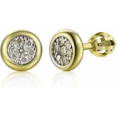 Gems, Elegantní peckové náušnice Maila, kombinované zlato s brilianty, 585-38-3-1599.2ZB0.0.00.HSI.000.05
