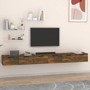 vidaXL Стенни шкафове 2 бр опушен дъб 102x30x20 см инженерно дърво (3115905)
