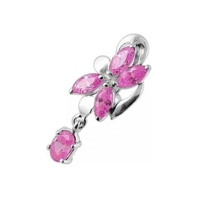 Šperky4U stříbrný piercing do pupíku se štítem obrácený BP01281-P