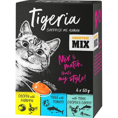Tigeria 8х50г Smoothie Snack Tigeria, лакомство за котки - смесена опаковка (3 вида)