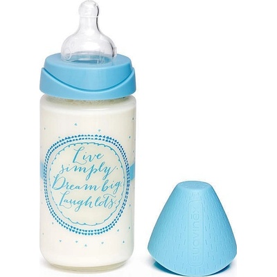 Suavinex Meaningful láhev sklo anatomická savička růžová fly 240ml
