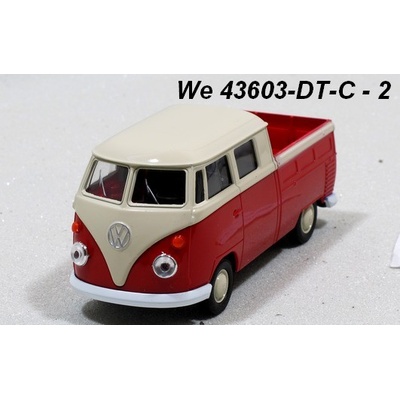 Welly Volkswagen T1 Double Cabin Pick Up Červený 1:34