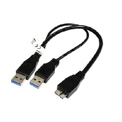 goobay USB 5Gbps Y kabel 2x USB 3.0 A(M) - microUSB 3.0 B(M), 0,3m, černý (95746) - 19.92.1009