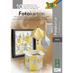 FOLIA Декоративен картон, A4, 300 g, 10 листа, FOLIA, златисто-сребрист 611 (611)
