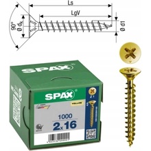 SPAX SPAX Seko-Z 1081020200165 šroub do dřeva 2 mm 16 mm křížová drážka Pozidriv ocel YELLOX 1000 ks