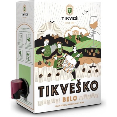 Тиквеш Tikvesko Belo - бяло вино 3L