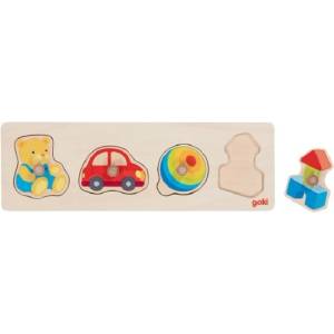 Goki Пъзел с дръжки Goki - Моите играчки (57356) - baby