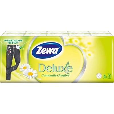 Zewa Deluxe Camomile papírové kapesníčky heřmánek 3-vrstvé 10 ks – Zboží Mobilmania