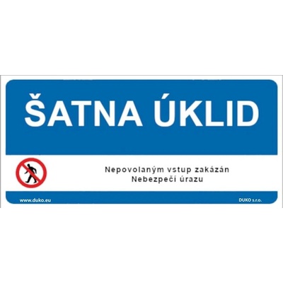 DUKO ŠATNA ÚKLID Formát: 300 x 150 mm, Materiál: plast 1 mm, samolepící vinylová fólie