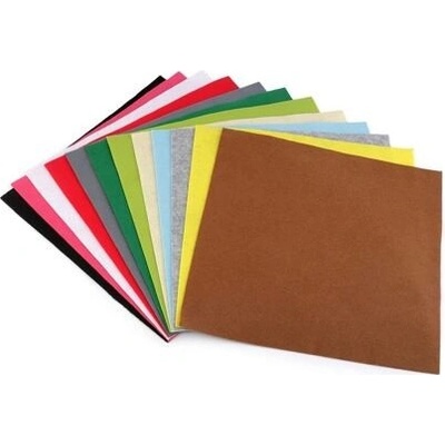Látková dekorativní plsť / filc soft 30x30 cm Varianta: mix, Balení: 12 ks