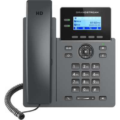 Grandstream GRP2602P SIP telefon, 2,21" LCD podsv. displej, 4 SIP účty, 2x100Mbit port, PoE - GRP2602P