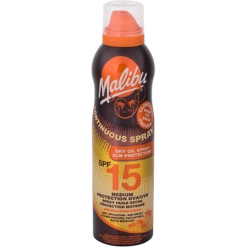 Malibu Continuous Spray Dry Oil Spray SPF15 Козметика за слънце 175ml