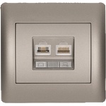 ELMARK Rhyme rj11+rj45 КОНТАКТ СИВ МЕТАЛИК (11734)