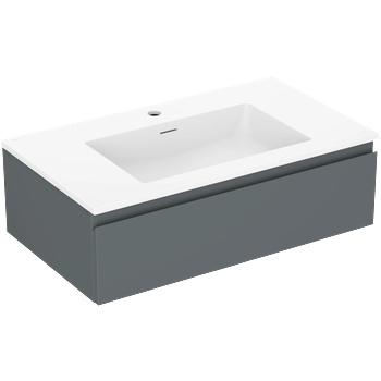 Mexen Orio шкаф за баня 80 см с мивка Otis, 1 чекмедже, графит мат/бял мат - 91A10-08023-1-BF66-W18M01 (91A10-08023-1-BF66-W18M01)
