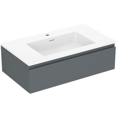 Mexen Orio шкаф за баня 80 см с мивка Otis, 1 чекмедже, графит мат/бял мат - 91A10-08023-1-BF66-W18M01 (91A10-08023-1-BF66-W18M01)