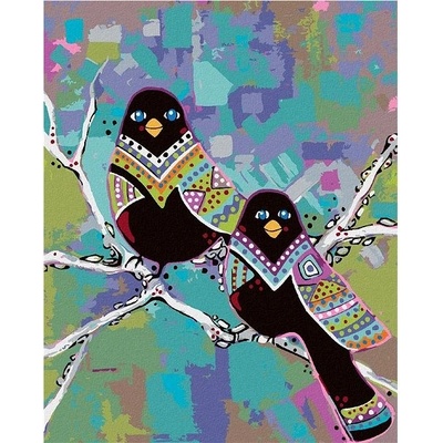 zuty Malování Podle Čísel Matka S Ptáčetem Jonna James 80 x 100 Cm Plátno Rám