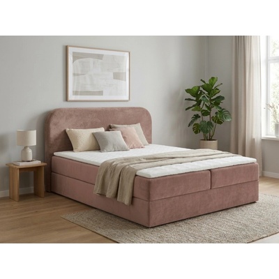 Textilomanie Forena boxspring starorůžová s matrací Bonell pružinová