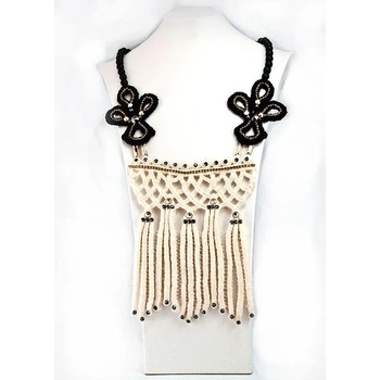 Image 1 of Dannyra Черно и бяло колие с дантела и Swarovski кристали Dannyra Jewels