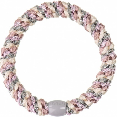 KKNEKKI Gumička do vlasů Kknekki Dusty green / Light pink Glitter, béžová barva, textil – Zboží Dáma