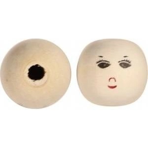 TITANUM Wooden beads face straddles 10pcs